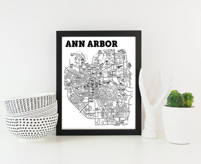 Ann Arbor Street Map Print