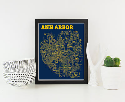 Ann Arbor Street Map Print