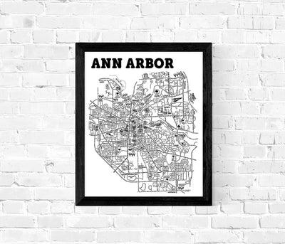 Ann Arbor Street Map Print