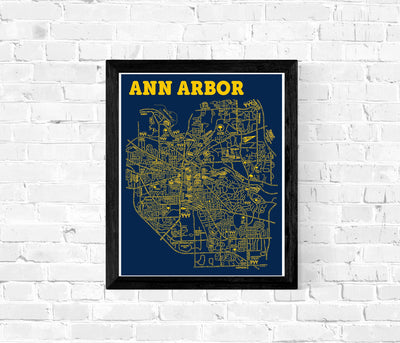 Ann Arbor Street Map Print