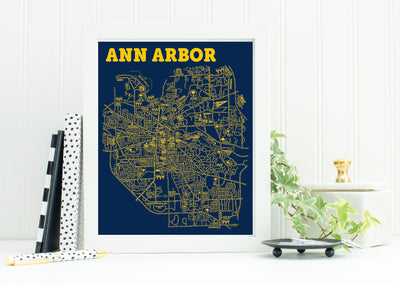 Ann Arbor Street Map Print