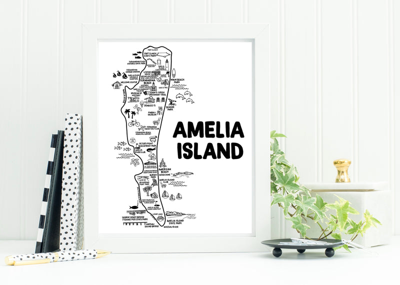 Amelia Island Map Print