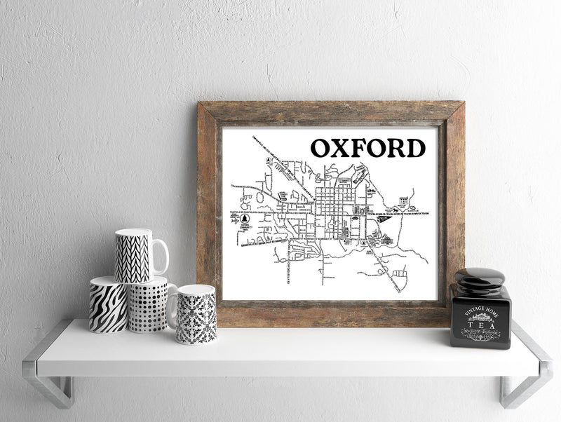 Oxford Ohio Map Print