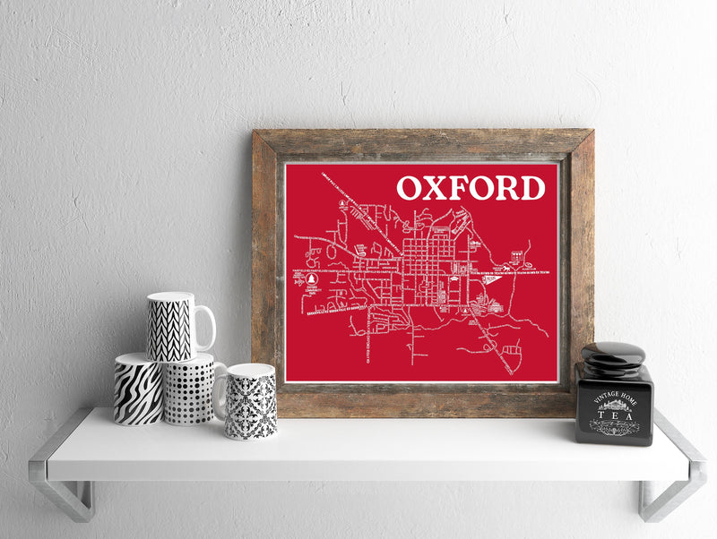 Oxford Ohio Map Print