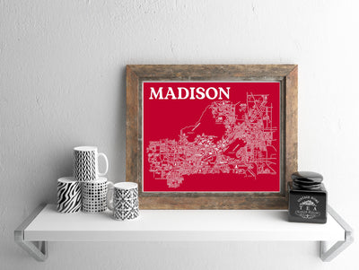 Madison WI Street Map Print