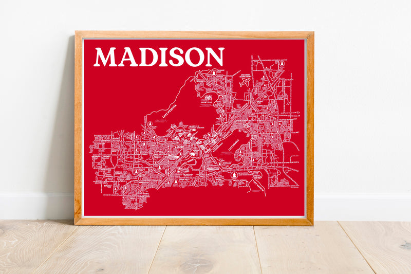 Madison WI Street Map Print