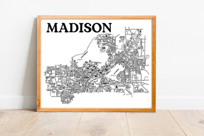 Madison WI Street Map Print