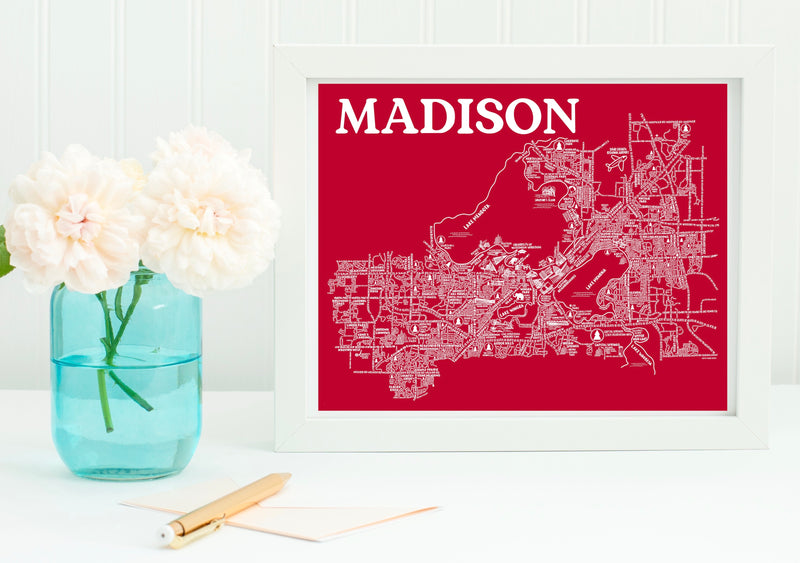 Madison WI Street Map Print