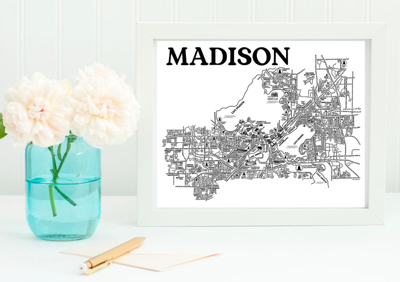 Madison WI Street Map Print