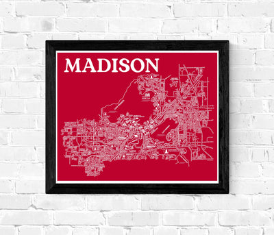 Madison WI Street Map Print