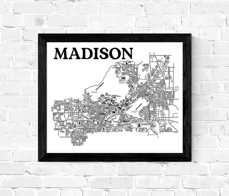 Madison WI Street Map Print