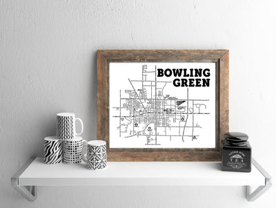 Bowling Green Ohio Map Print