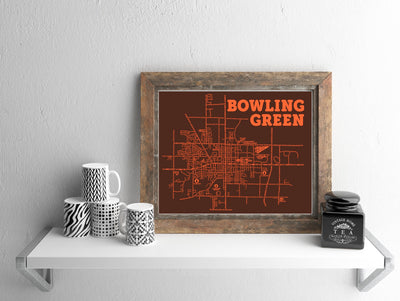 Bowling Green Ohio Map Print