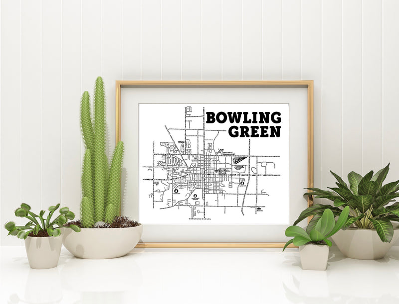 Bowling Green Ohio Map Print