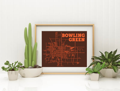 Bowling Green Ohio Map Print