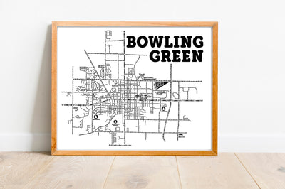 Bowling Green Ohio Map Print