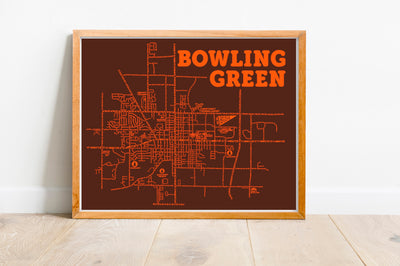 Bowling Green Ohio Map Print