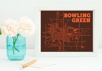 Bowling Green Ohio Map Print