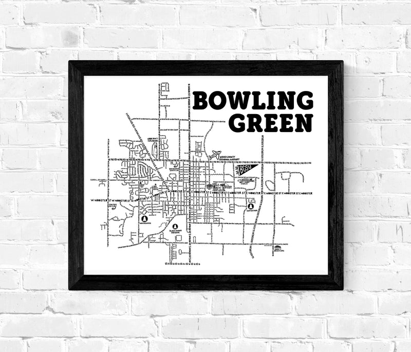 Bowling Green Ohio Map Print