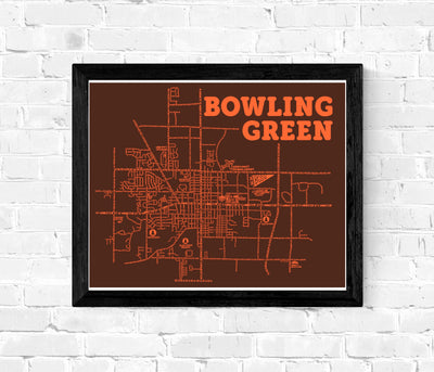 Bowling Green Ohio Map Print