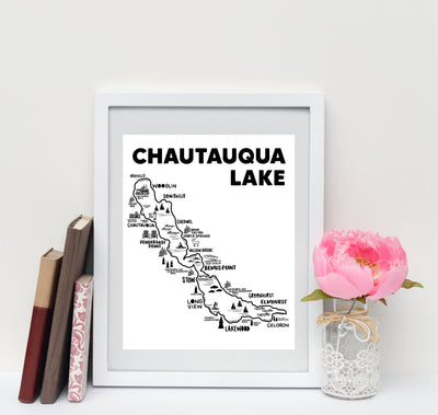 Chautauqua Lake Map Print