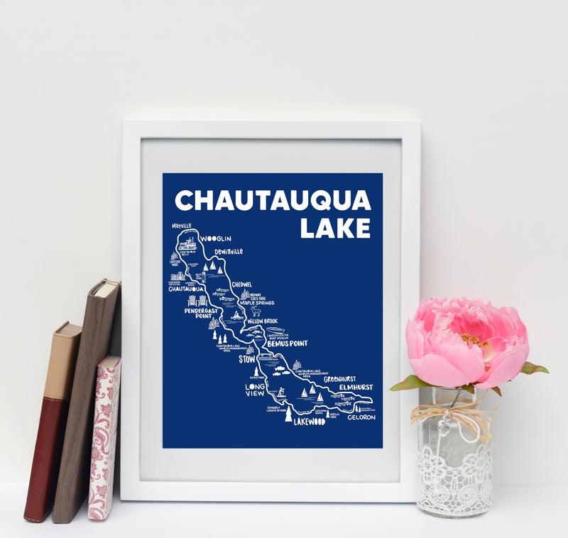 Chautauqua Lake Map Print