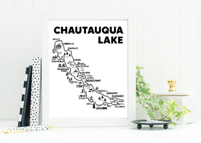 Chautauqua Lake Map Print