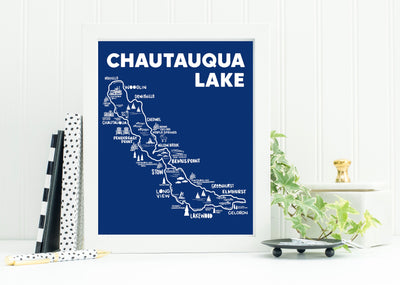 Chautauqua Lake Map Print