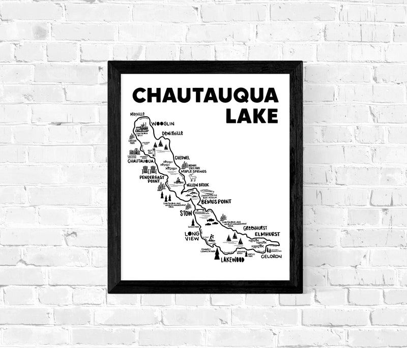 Chautauqua Lake Map Print
