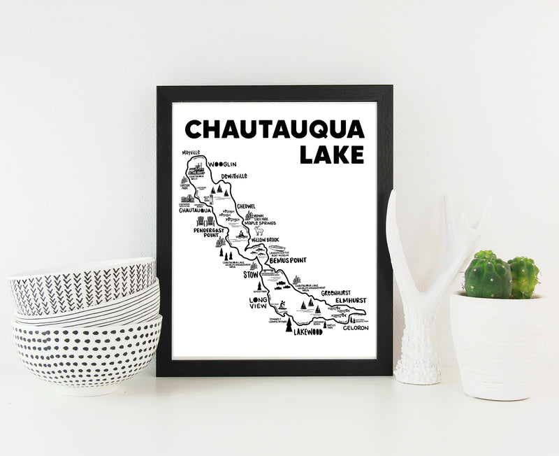Chautauqua Lake Map Print