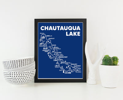 Chautauqua Lake Map Print