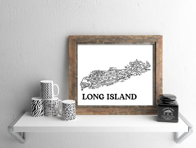 Long Island NY Map Print