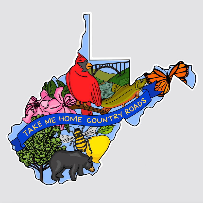 West Virginia Symbols Sticker