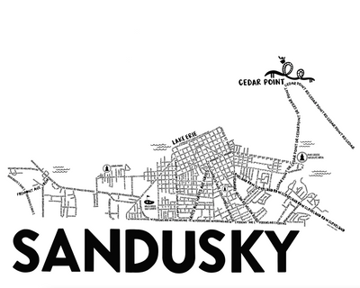 Sandusky Ohio Map Print