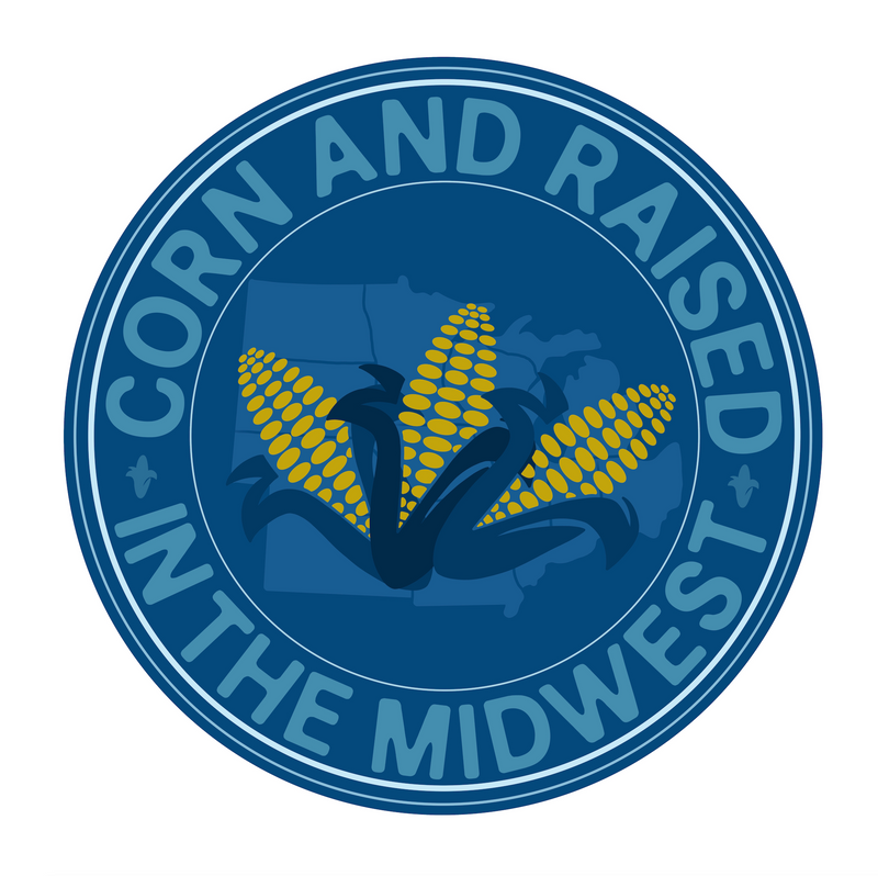 Corn and Raised in the Midwest Sticker