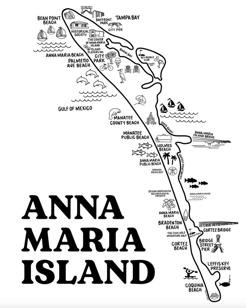 Anna Maria Island Map Print