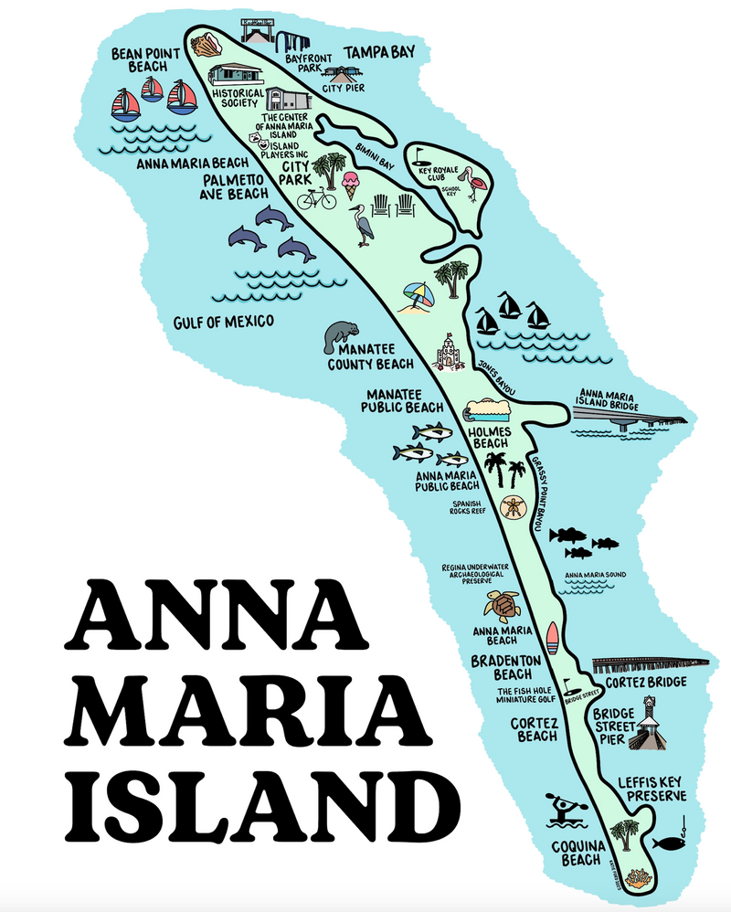 Anna Maria Island Map Print