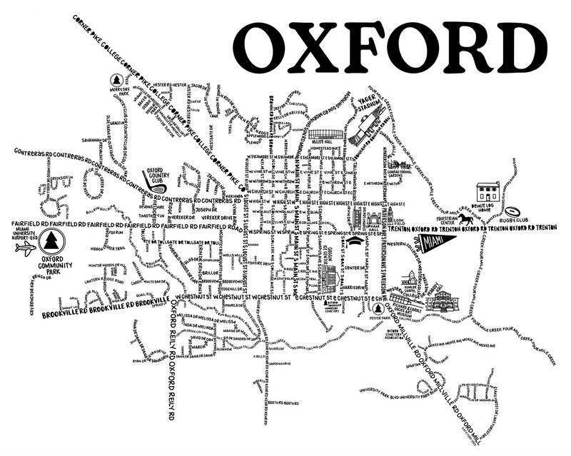 Oxford Ohio Map Print