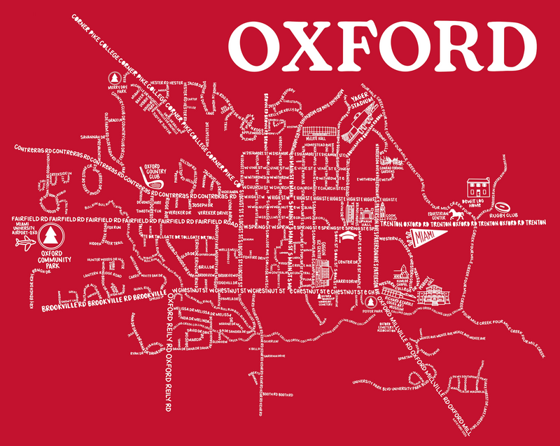 Oxford Ohio Map Print