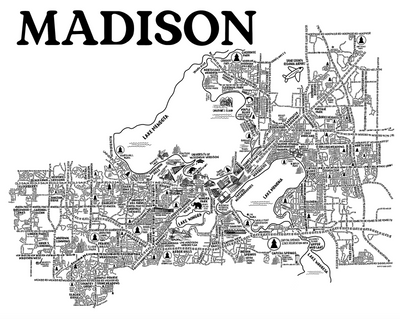 Madison WI Street Map Print