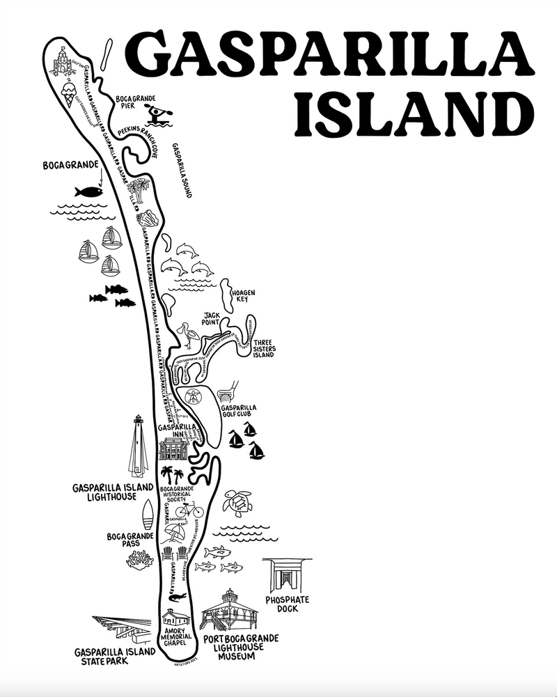 Gasparilla Island Map Print