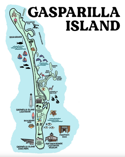 Gasparilla Island Map Print