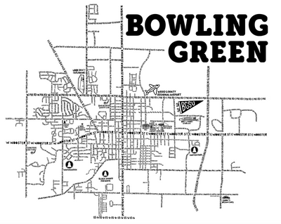 Bowling Green Ohio Map Print