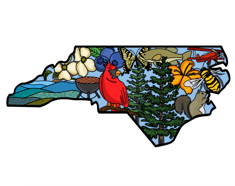 North Carolina Symbols Sticker