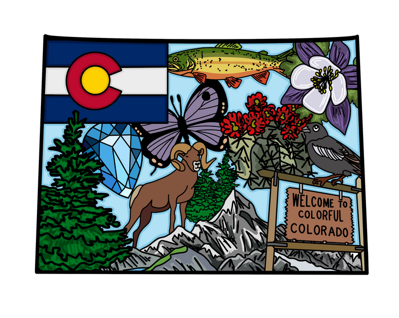 Colorado Symbols Sticker