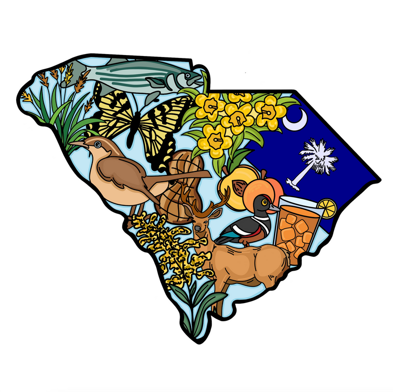 South Carolina Symbols Sticker