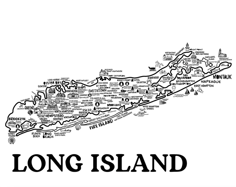 Long Island NY Map Print