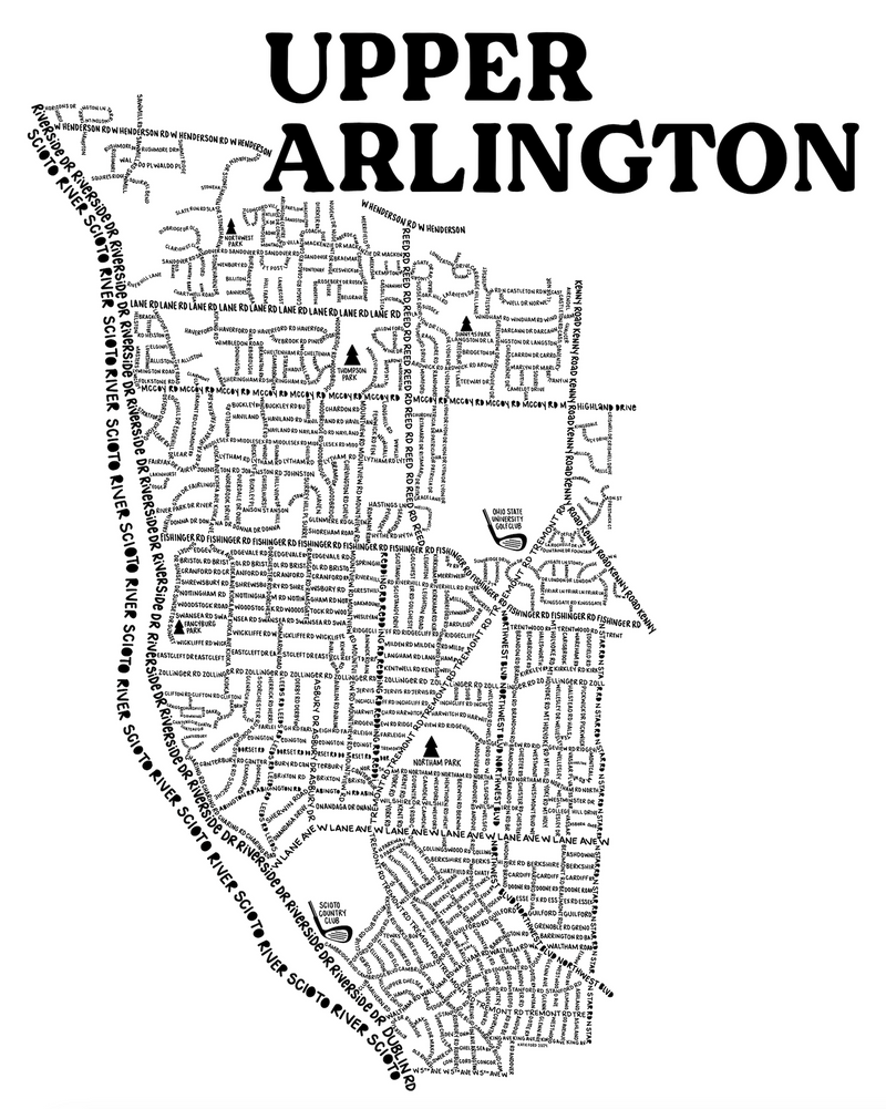 Upper Arlington Ohio Map Print