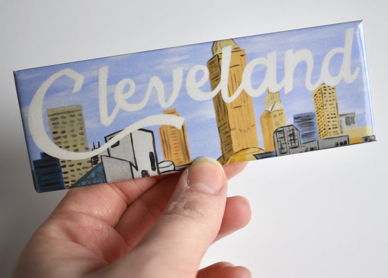 Cleveland Script Skyline Magnet