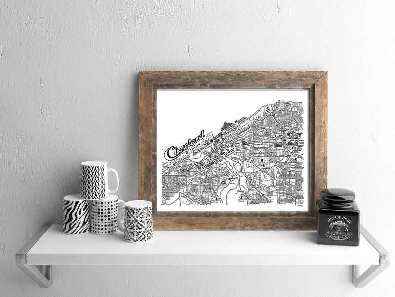 Cleveland (Streets) Map Print